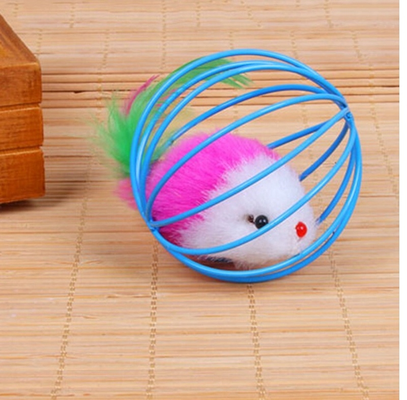 ZABAWKA DLA KOTA MYSZKA PIŁKA Z GRZECHOTKĄ PIÓRKA Rodzaj myszka