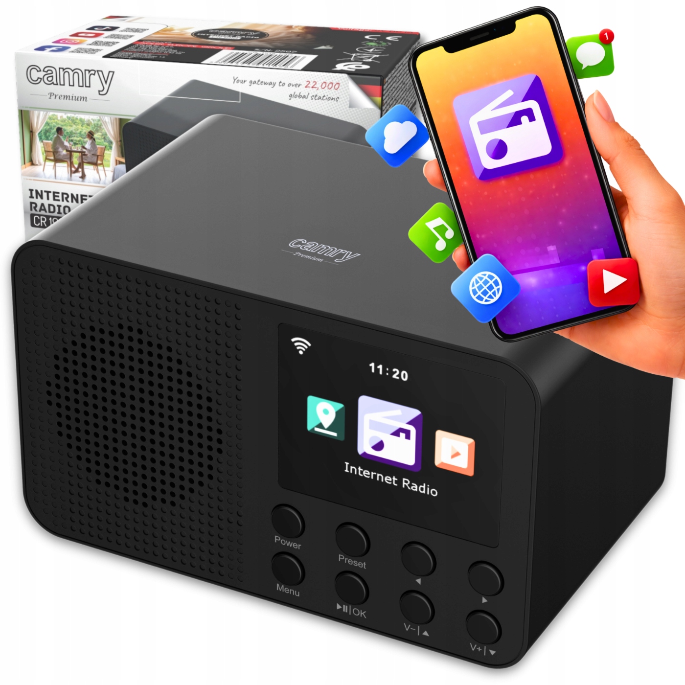 Radio Internetowe Kuchenne Przenośne Wifi Bluetooth Sieciowe Usb LCD