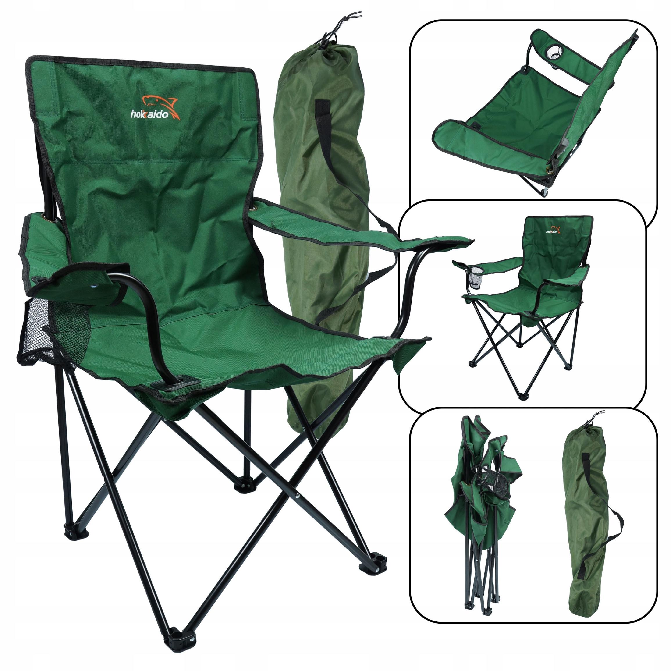 DUZE KRZESŁO WĘDKARSKIE Z OPARCIEM HOKKAIDO GRUBE RURY POKROWIEC