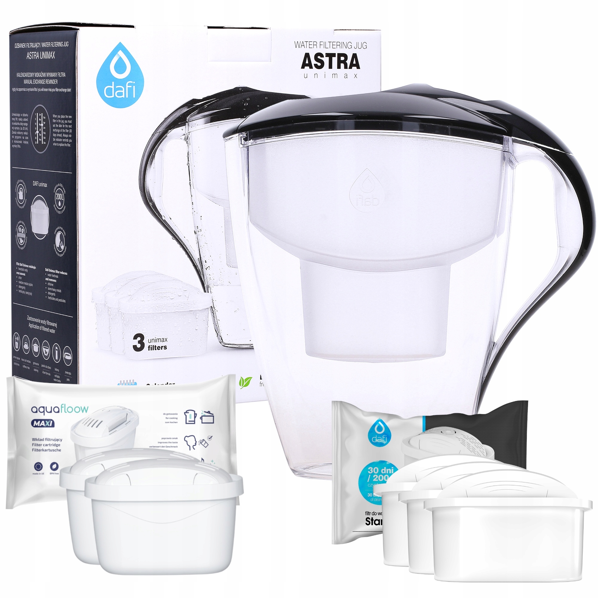 

Dzbanek Dafi Astra 3l 3x Filtr Unimax 2x Af