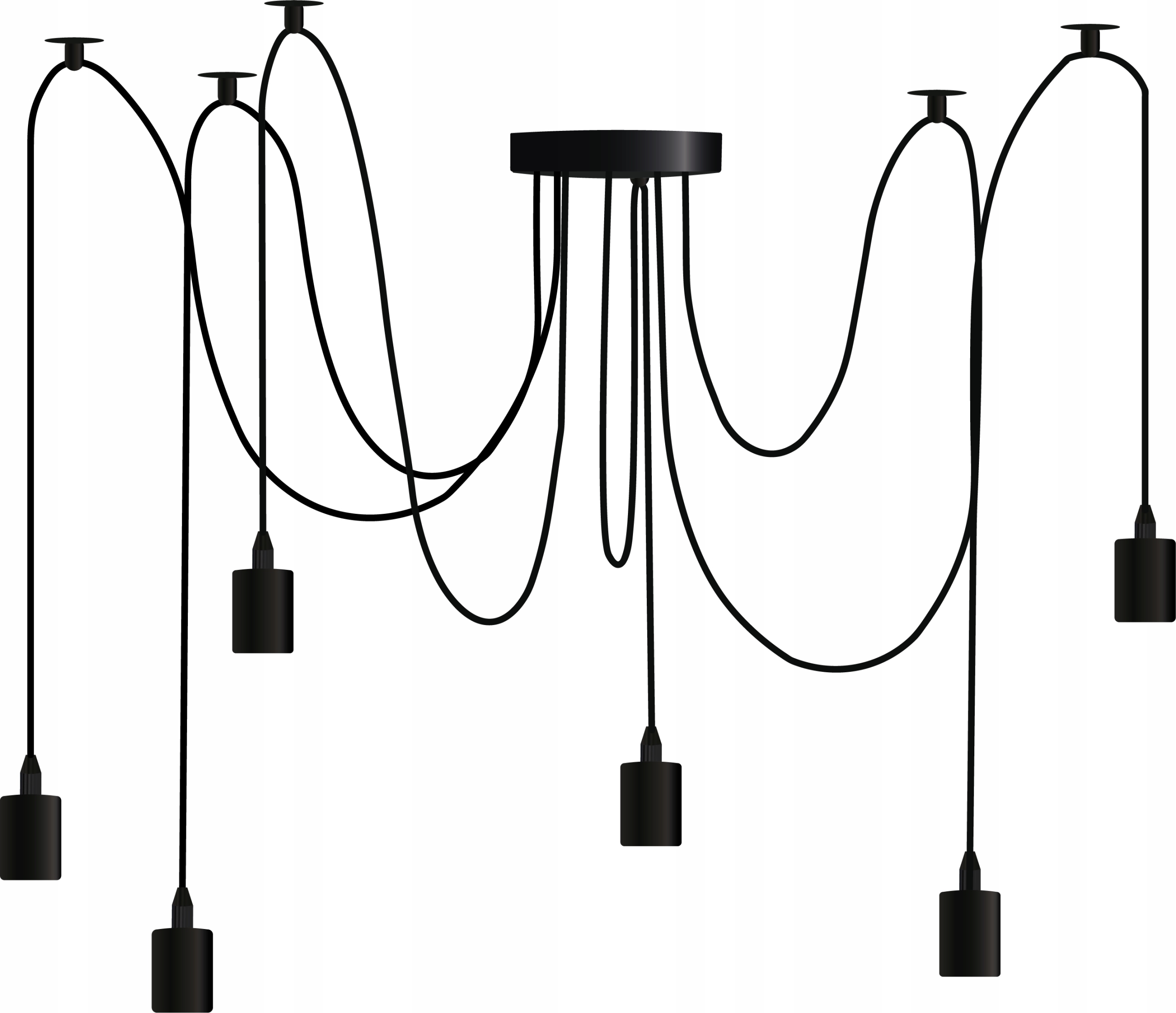 Lampa WISZĄCA Sufitowa PAJĄK Żyrandol E27 LOFT Zasilanie sieciowe