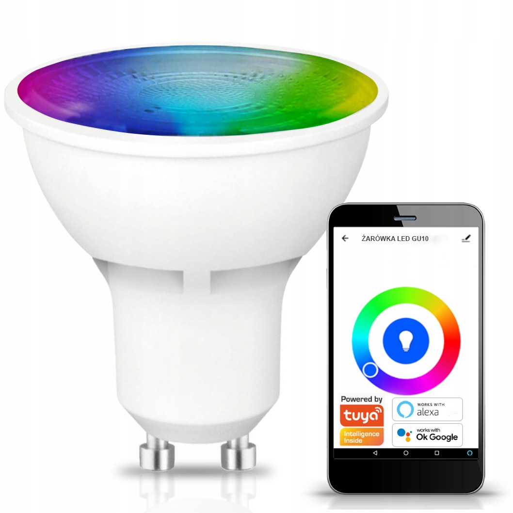 

Żarówka Led Smart 5,5W 400lm Ww-cw+rgb Wi-Fi Tuya
