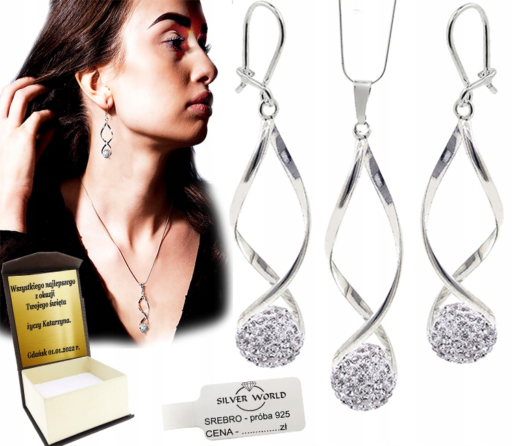 

Komplet Biżuterii Srebrnej . Komplet Srebrny 925