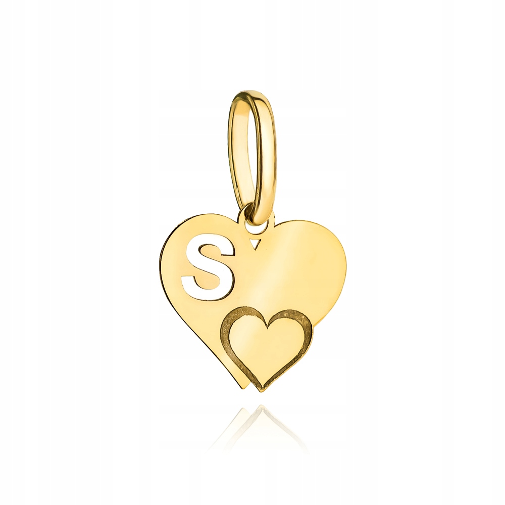 Zlatý přívěsek písmenko S se srdíčkem ryzost 585, hmotnost 0.31 g