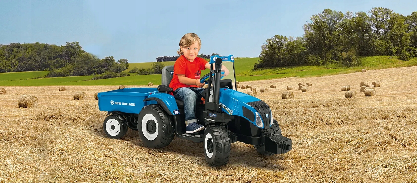 Peg Perego Traktor New Holand T8 z przyczepą Na Akumulator 12V IGOR00740