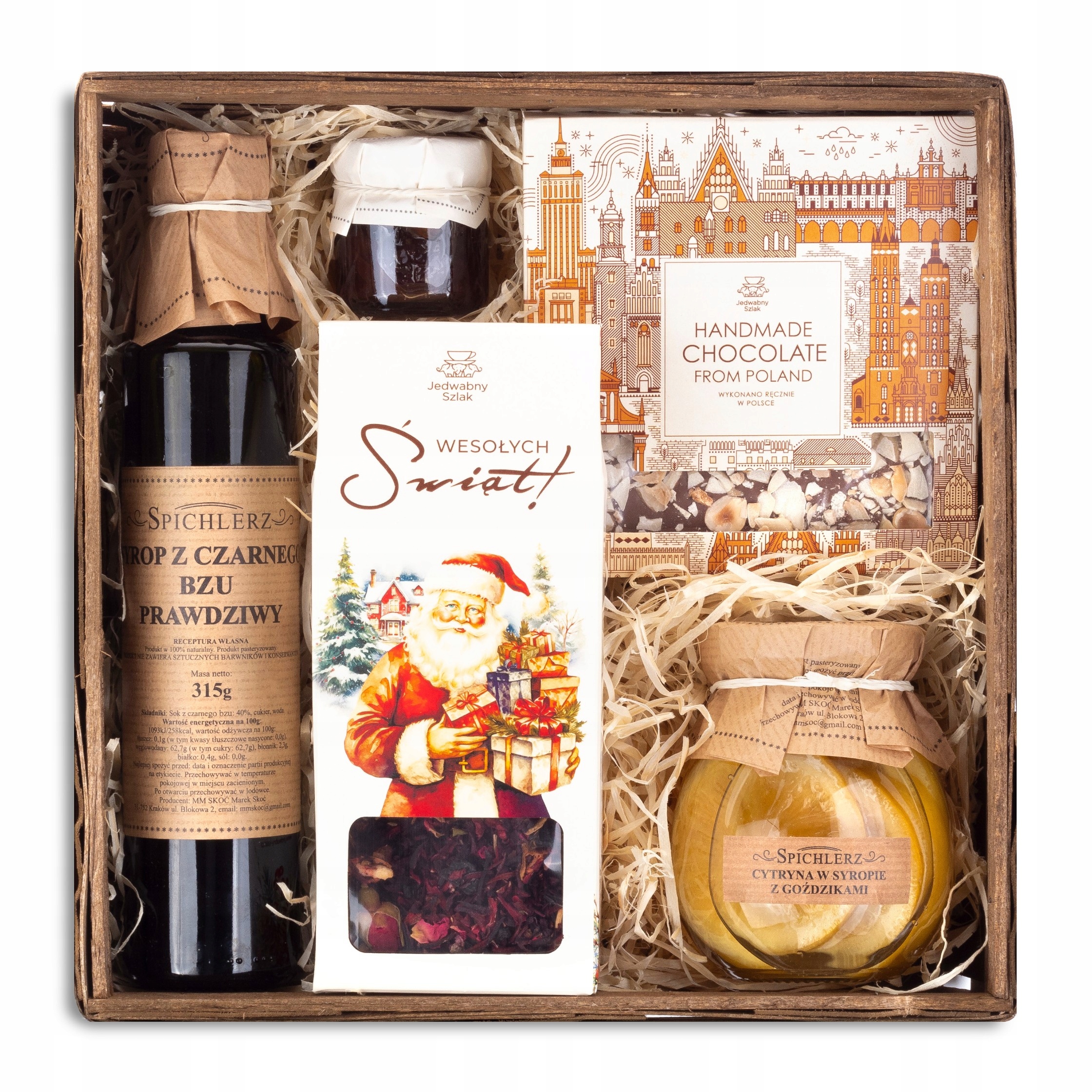 Dárkový koš na Vánoce čaj čokoláda Vánoční sada pro firmy