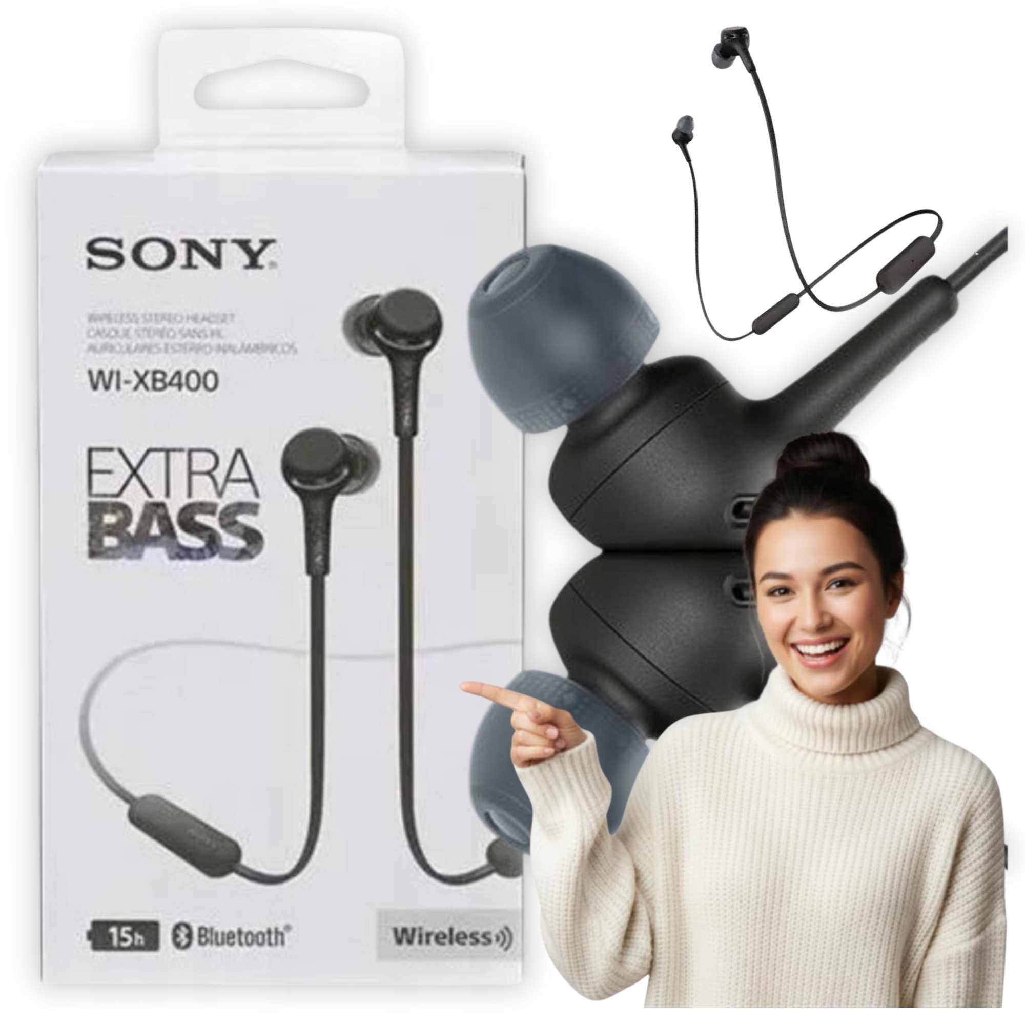 Bezdrátová sluchátka Sony WI-XB400 Bass