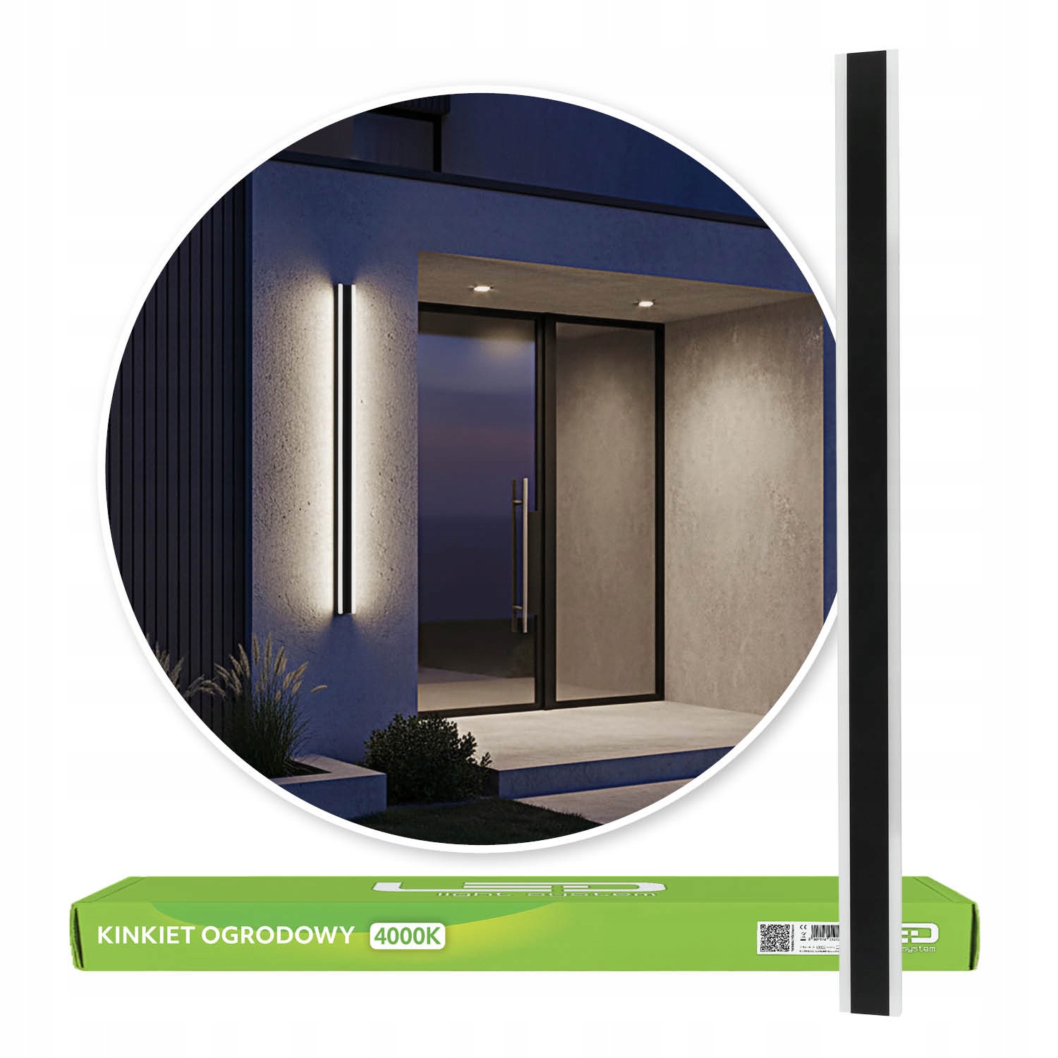 Nástěnná fasádní lampa 25W Led Venkovní nástěnné svítidlo Zahradní IP44 120cm