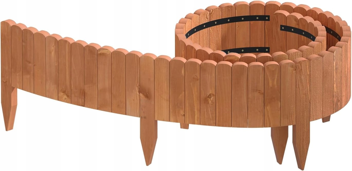 Obrzeże Drewniane palisada do trawników Woltu brąz 203x20cm