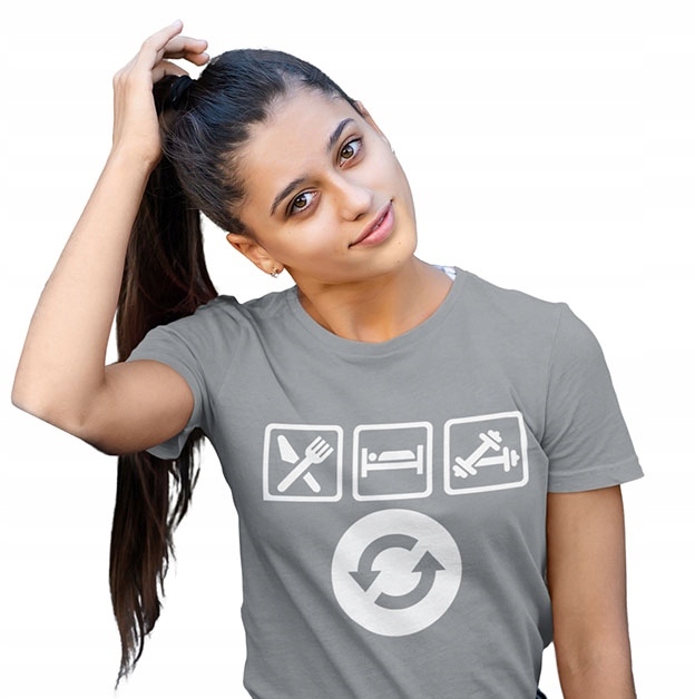 KOSZULKA DAMSKA SIŁOWNIA EAT SLEEP GYM Marka inna