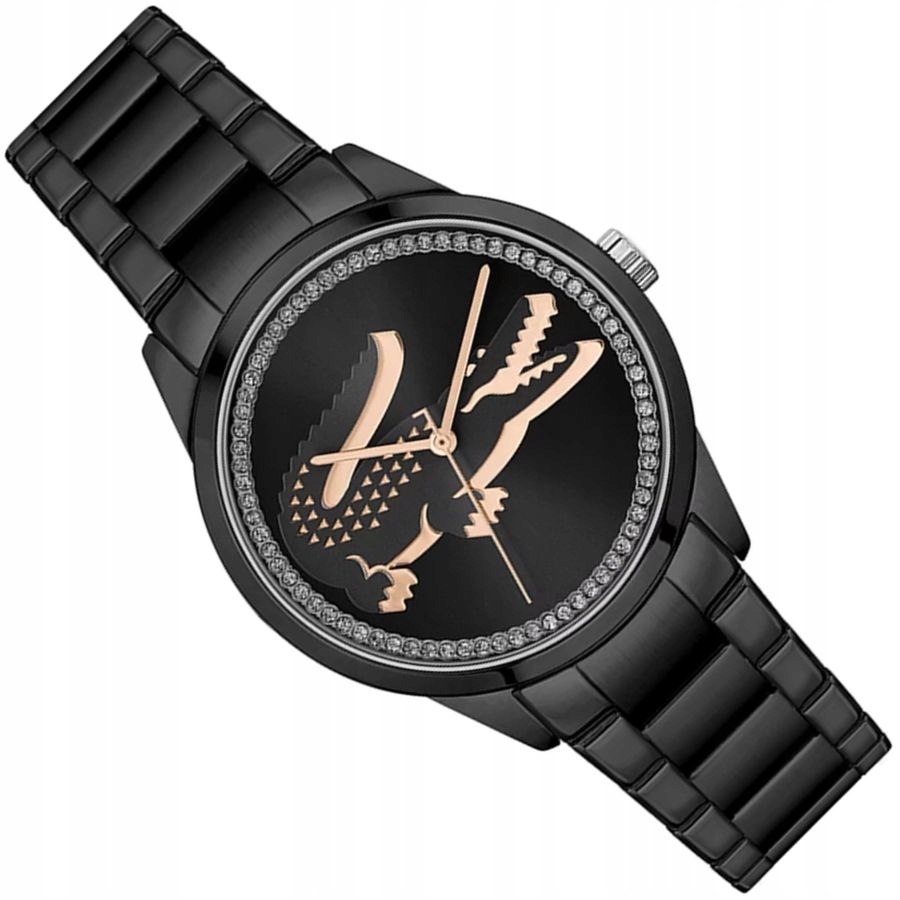 Módní A Elegantní Dámské Hodinky Lacoste 2001192 Černé S Krystaly 36 mm