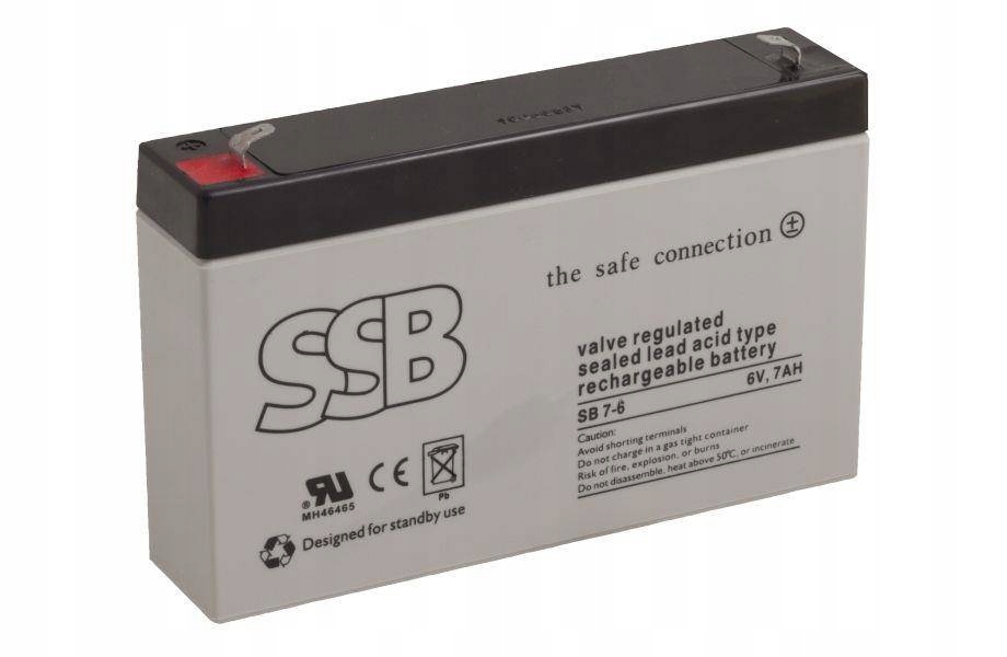 

Akumulator Agm Ssb SB7-6 7Ah 6V