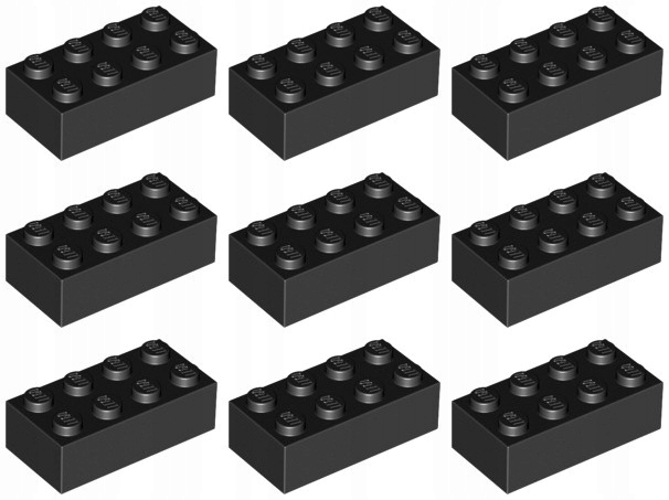 

Lego 3001 Klocek 2x4 czarny Nowy (20g) 9 szt.