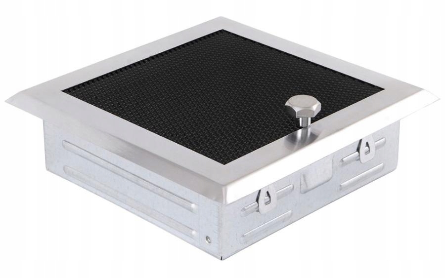 Krbová mriežka 16x16 cm chróm matný so žalúziou