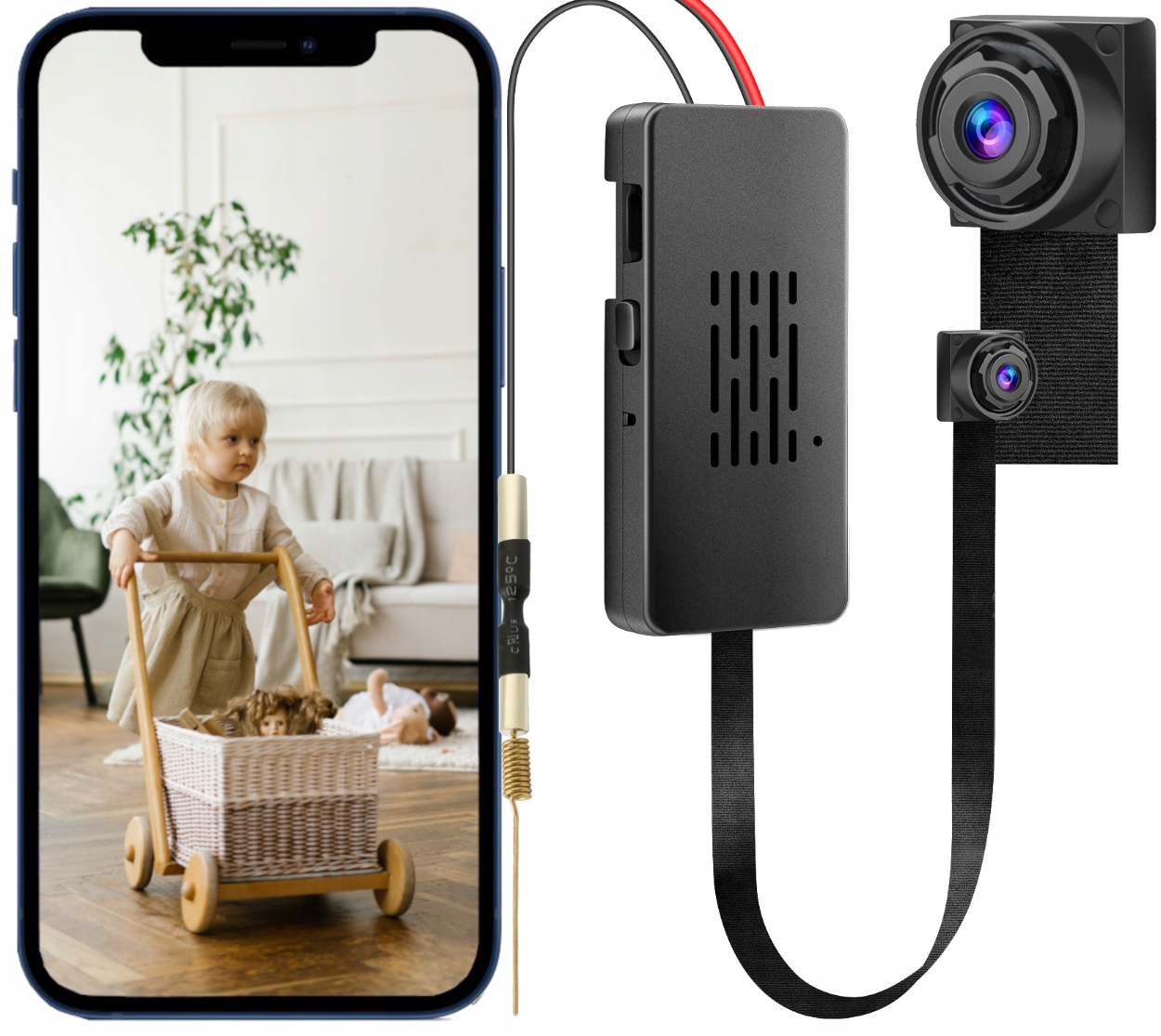 MINI ŠPIONÁŽNÍ KAMERA IP WIFI HD SKRYTÁ DETEKCE za 931 Kč - Allegro