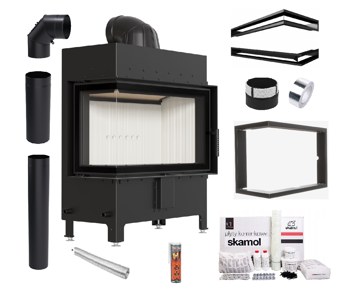 Krbová Vložka Lucy 14 kW Levá Ocelová Vzduchová Ekoprojektová Sada