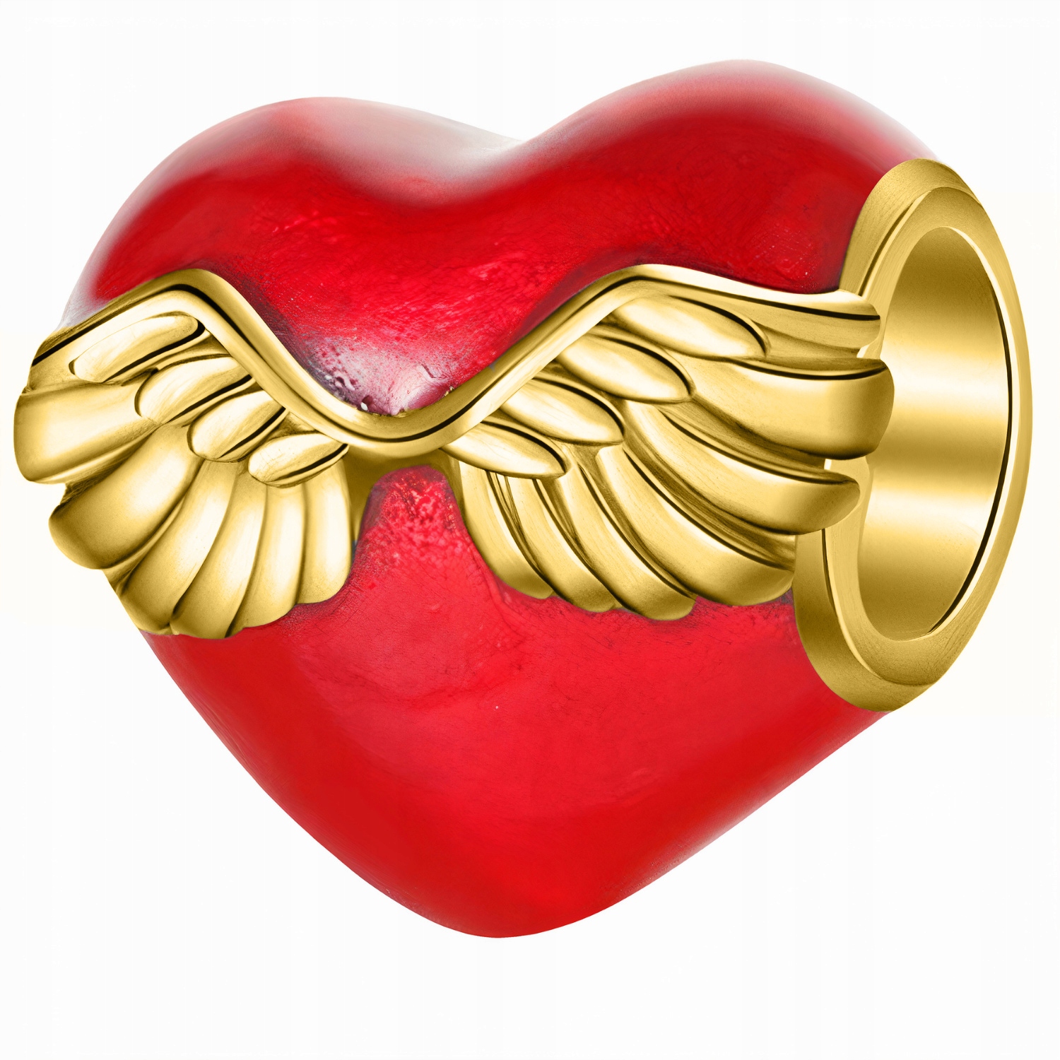 Zlatý přívěsek Červené Srdce s Křídly stříbro 925