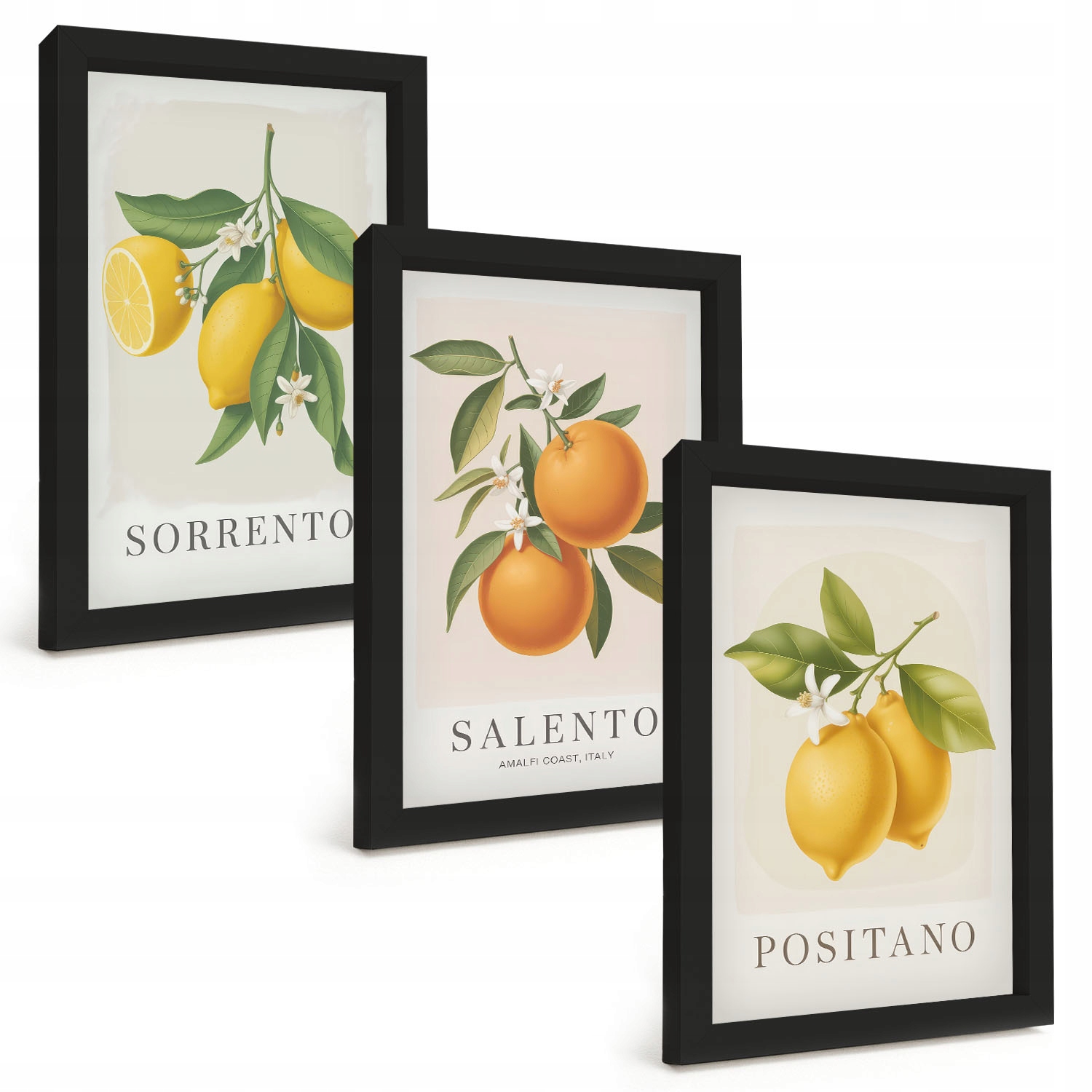 Komplet obrazů v rámu Citrony pomeranče Amalfi 3 Částečný set