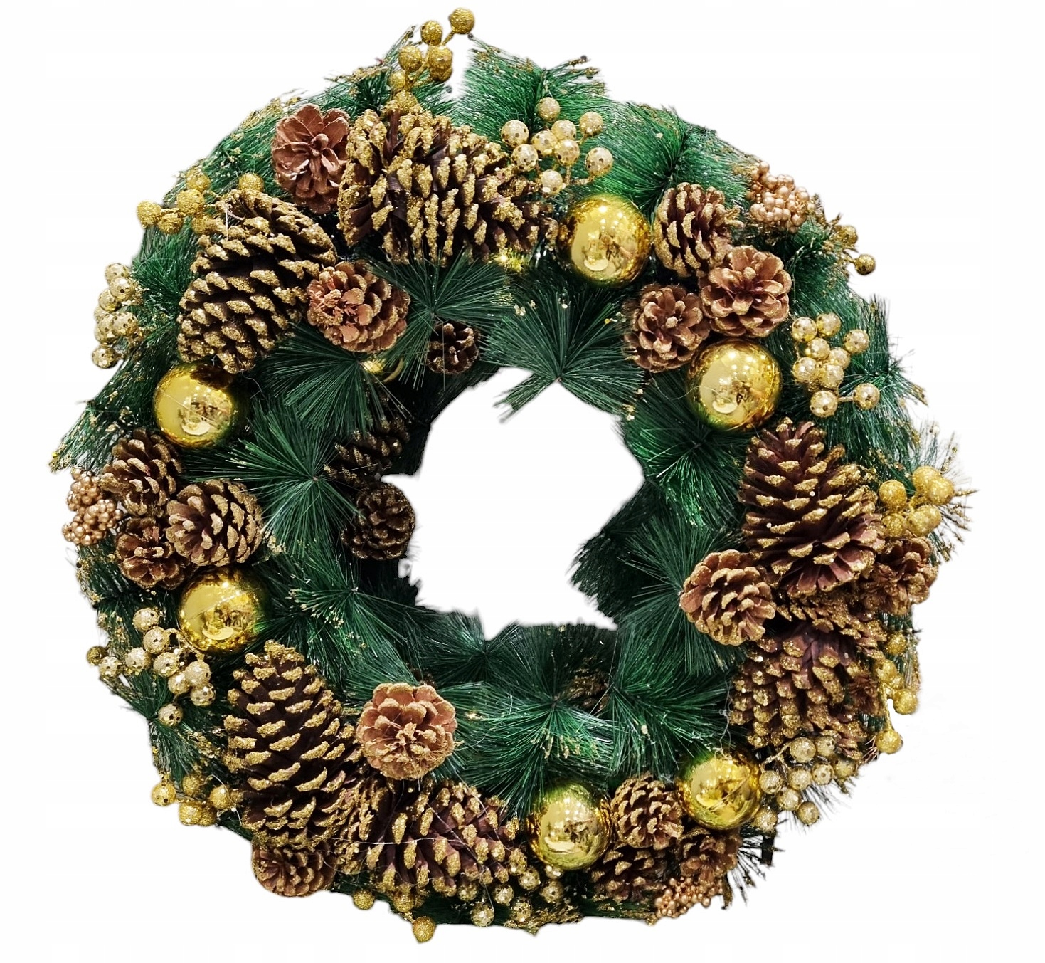 Vánoční Věnec Velký Šiška 9262 Umělý Vánoční Dekorace 60CM zlatý