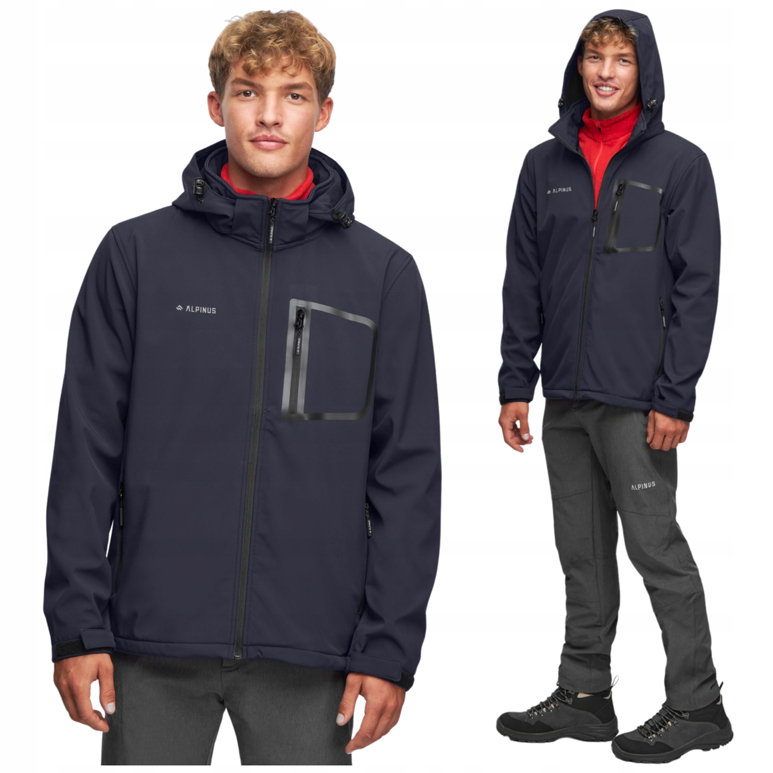 Alpinus Kurtka Softshell Męska Z Kapturem Stenshuvud Wodoodporna L