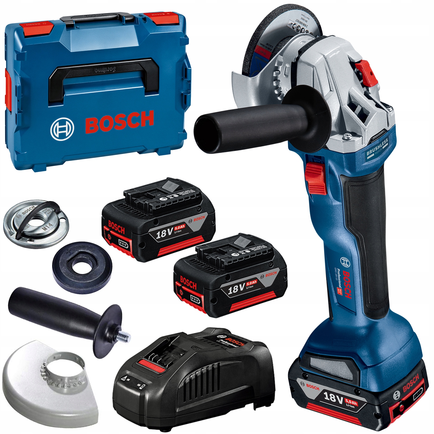 BOSCH GWS 18V-10 szlifierka kątowa 2x5Ah L-boxx Marka Bosch