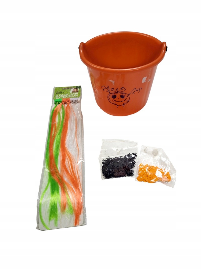 Zestaw HALLOWEEN halloweenowy wiaderko confetti