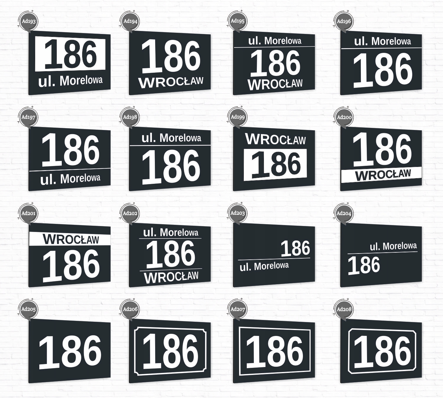 Tabliczka ADRESOWA ALUMINIOWA Tablica NUMER DOMU Wysokość produktu 30 cm