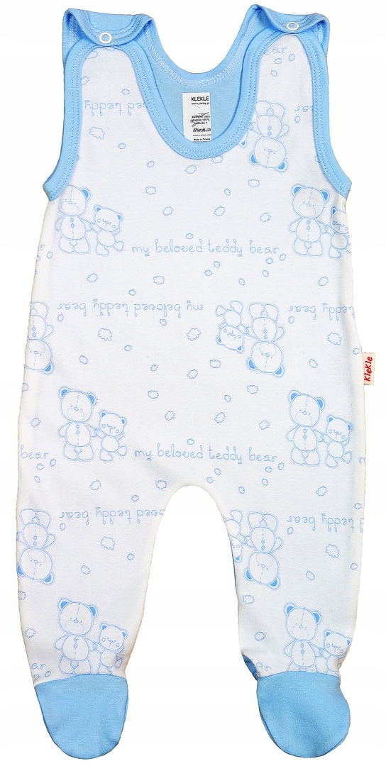 ŚPIOCHY ŚPIOSZKI bawełniane MISIE BŁĘKIT 80 KLEKLE