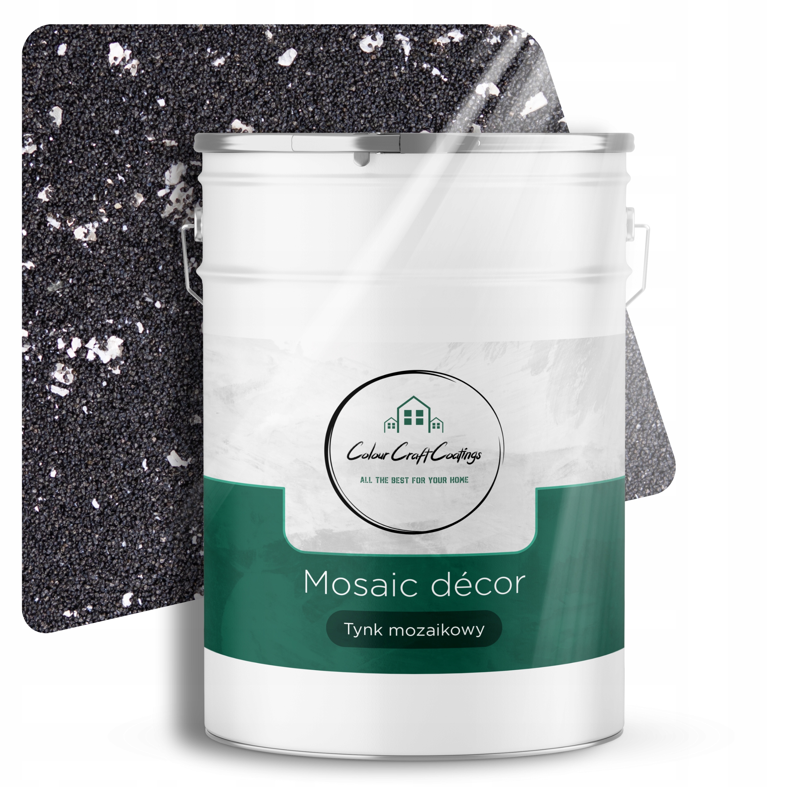 Tynk Mozaikowy Mozaika Żywiczny Dekoracyjny Czarny Ze Srebrną Miką M52 25Kg