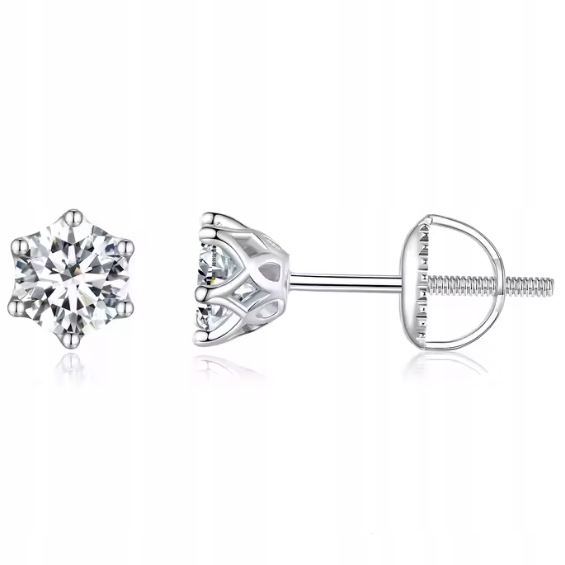 Náušnice z Moissanite ze stříbra 0,5 ct jako dárek k náušnice stříbro 925