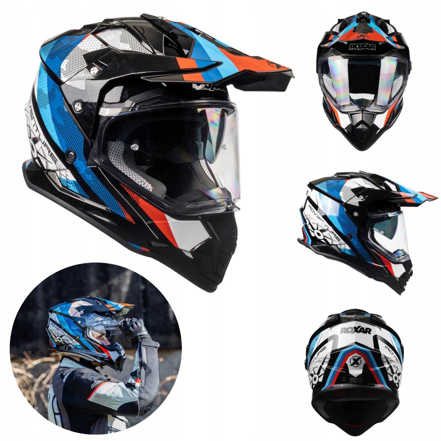 Turistická motocyklová prilba Roxar Adv Wind Rose Xs