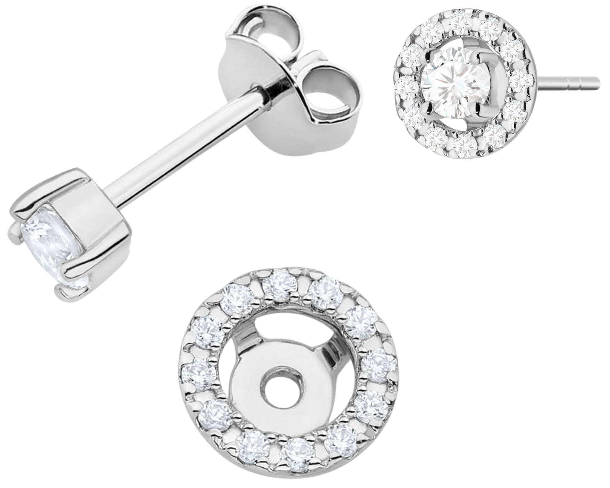 Bílé Zlato Náušnice Tyčinka S Laboratorními Diamanty 1 Ks Helix 585