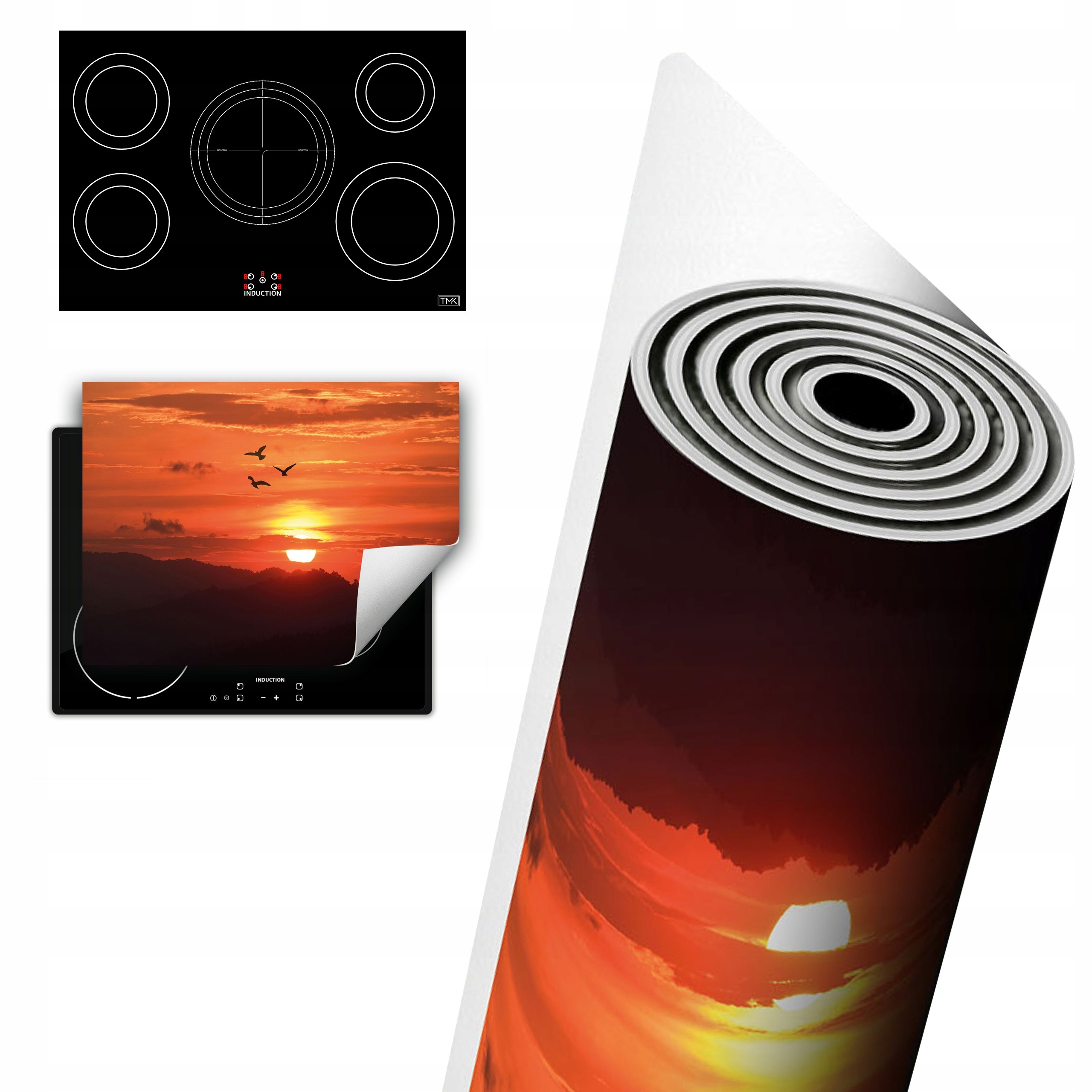 Vinylová Ochrana Na Indukci Pracovní Deska 80x52 Nebe pták