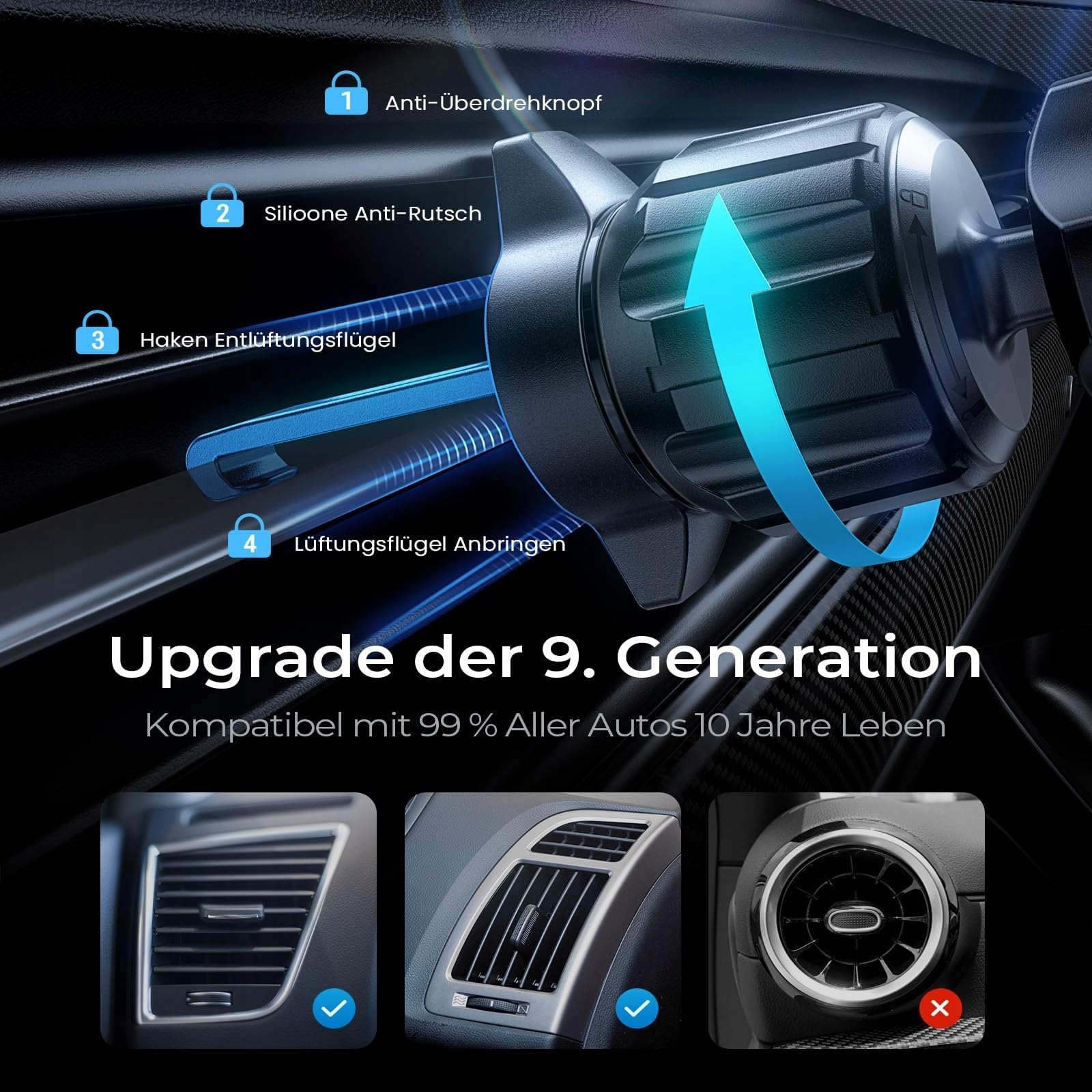 LISEN Magsafe 15W Car Mount Magnetic Charger iPhone 16/15/14/13/12 — miniatura 8