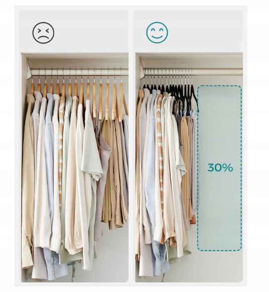 12x WIESZAK WELUROWY NA SPODNIE SPÓDNICE Z KLIPSAMI DO SPODNI Marka Songmics