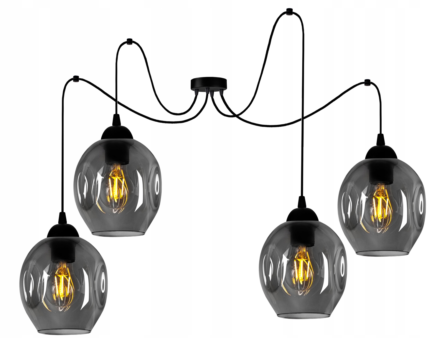 

Szklana Lampa Wisząca Sufitowa Żyrandol Pająk Kule