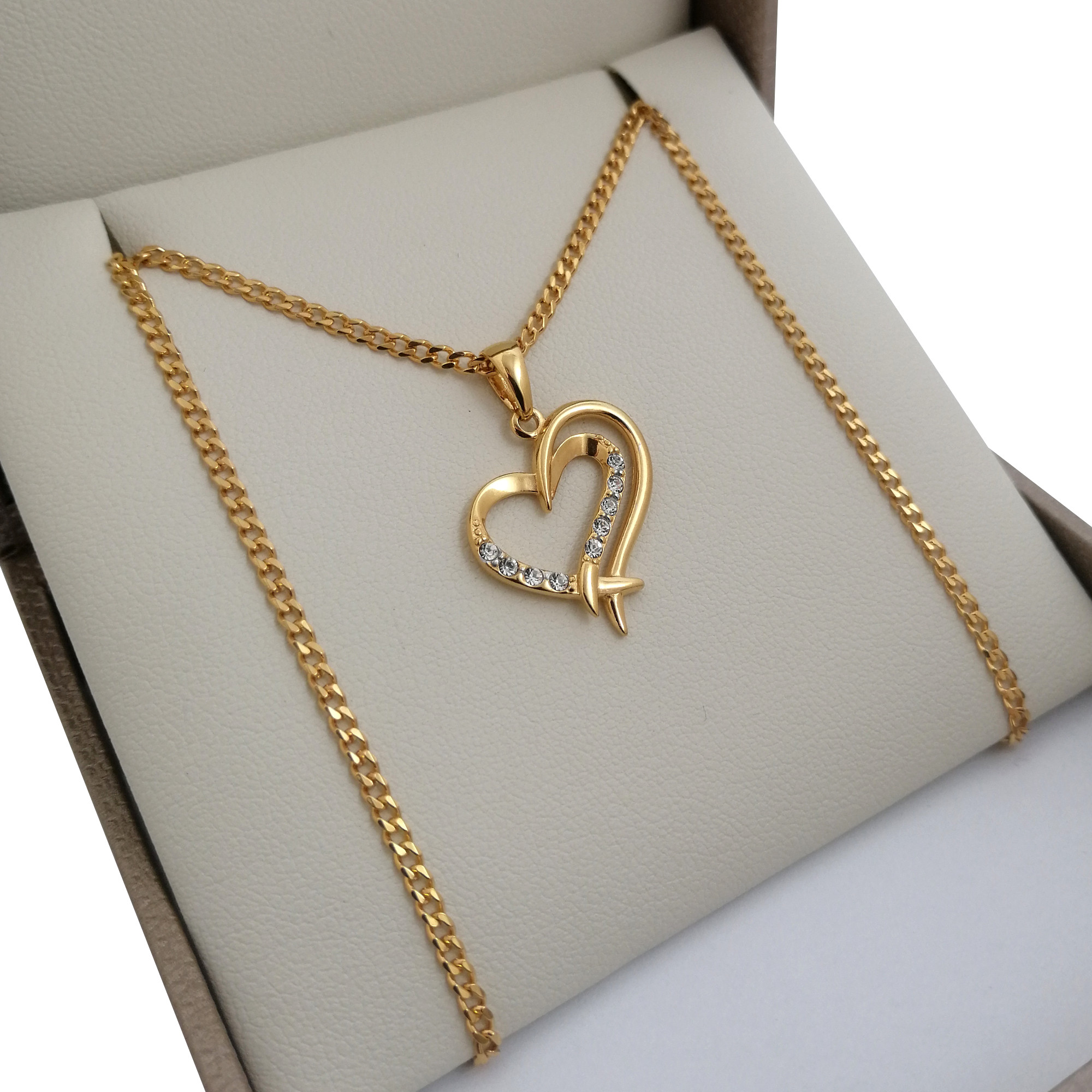 

Złoty Naszyjnik Serce 925 Prezent Dedykacja 24K