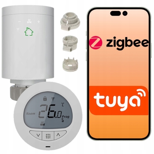 Termostatický set ZigBee Tuya s hlavicou a snímačom teploty