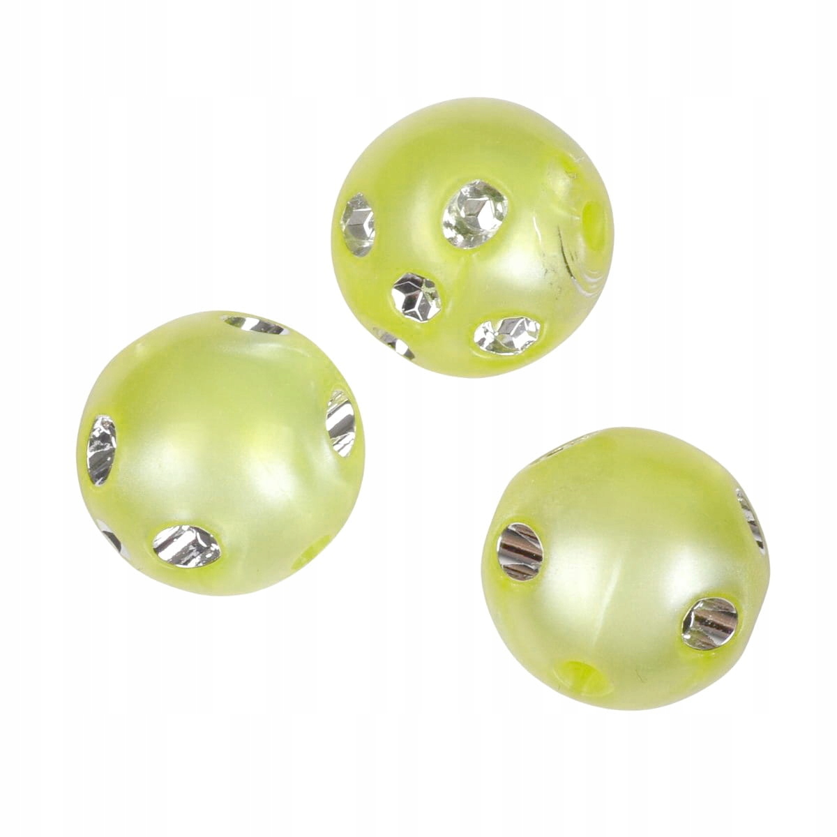 SIE13 Koraliki Silver Effect Big 3szt 16mm zielone