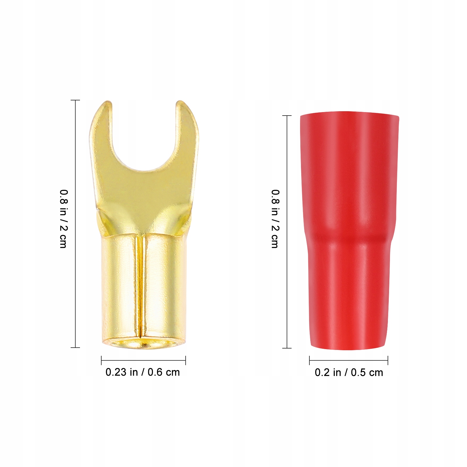 ZŁOTE ZŁĄCZA KOŃCÓWEK WIDELKOWYCH 8GA DO KABLI GŁOŚNIKOWYCH Marka bez marki