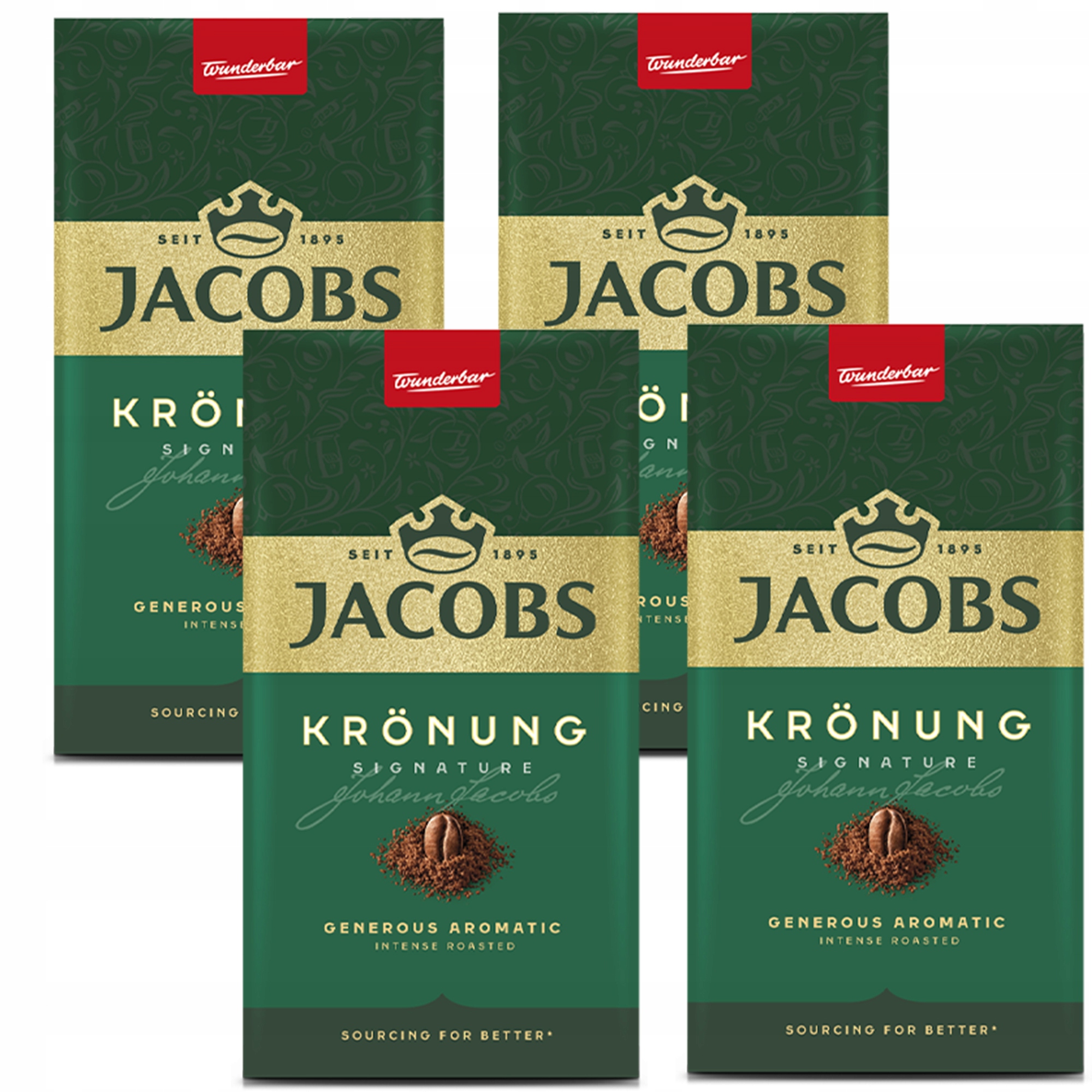 Levně Jacobs Kronung Mletá káva 500 g De x4 ks
