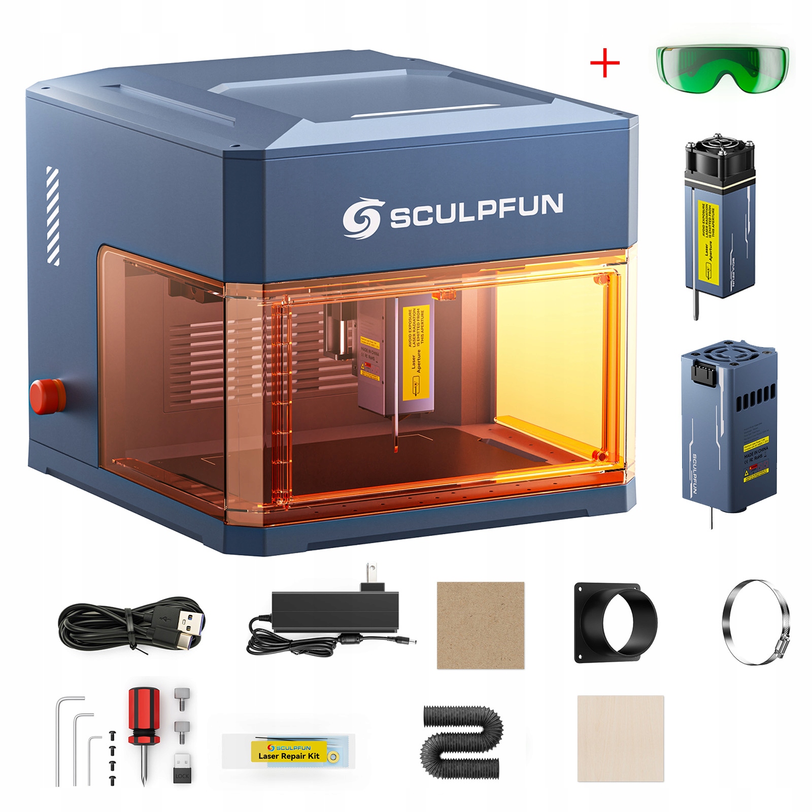 SCULPFUN iCube Ultra Dual 12W + 1.2W Grawer Laserowy z Automatycznym Systemem Ostrości