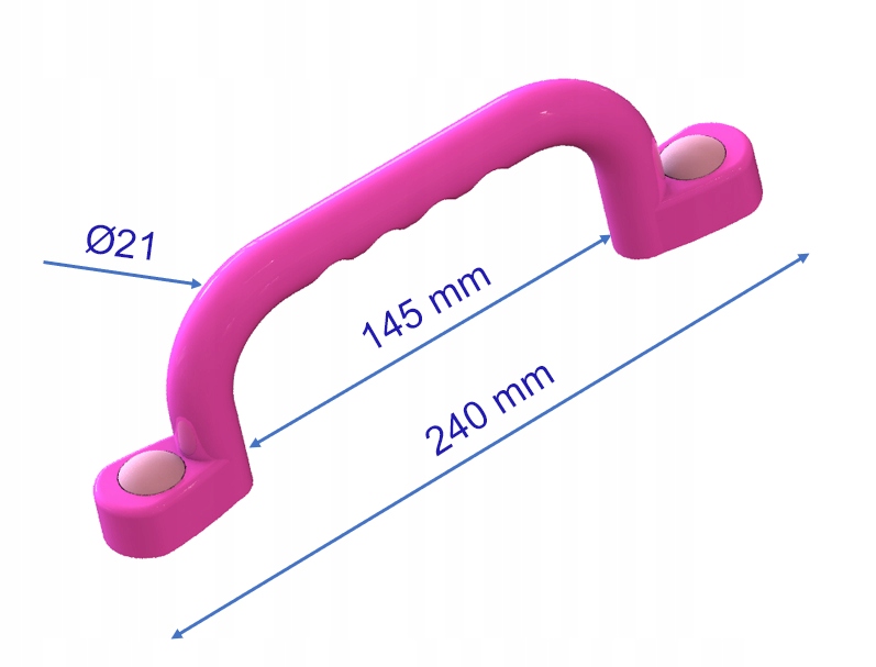 SUN - UCHWYTY RĄCZKI NA PLAC ZABAW 240 mm -2szt Z WKRĘTAMI RÓŻOWE LPK Kod producenta UCHWYTY RĄCZKI 240 PK-LPK