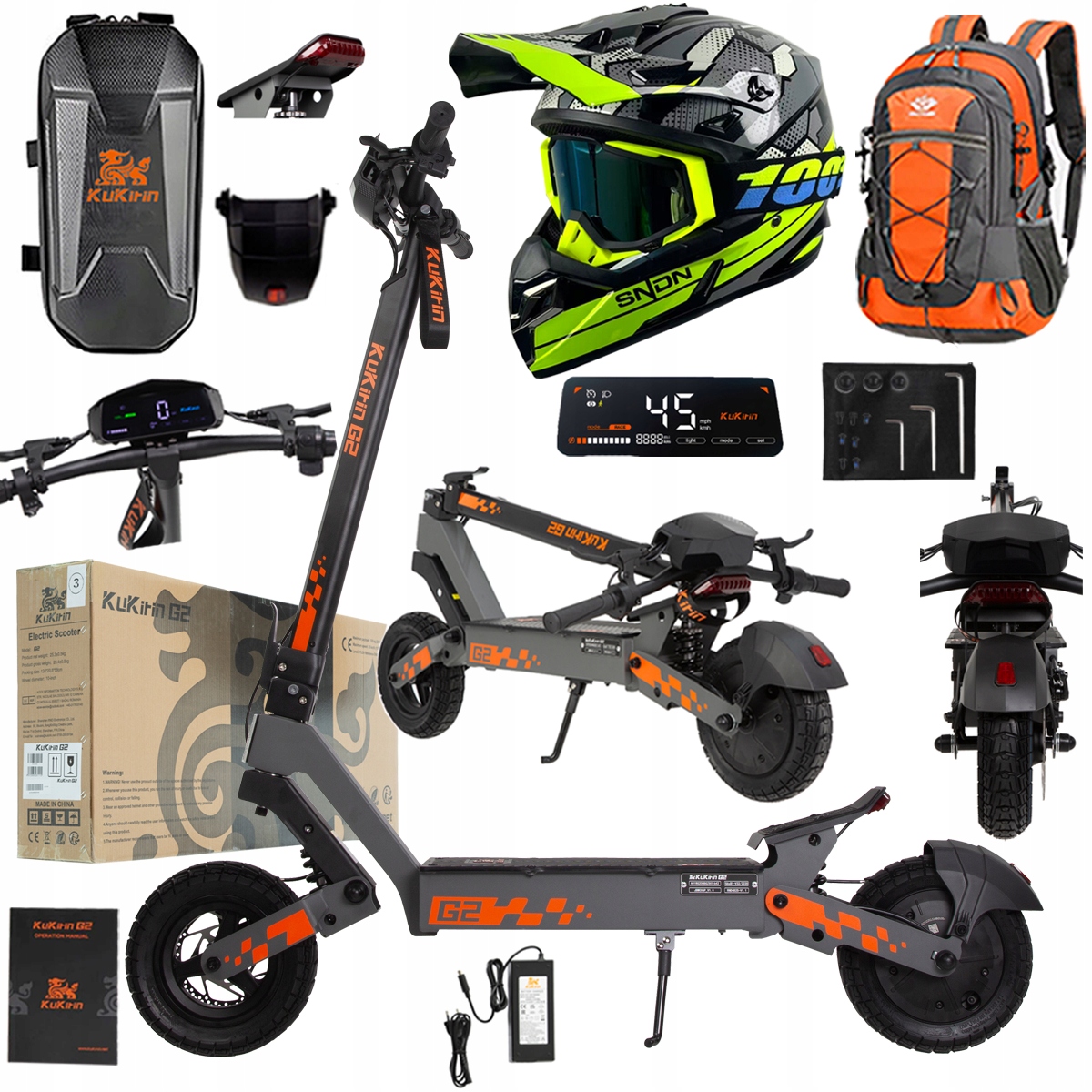 Kukirin G2 2026 Nové skládací elektrické vozidlo 1200W 45KM/H 15Ah 48V 10"