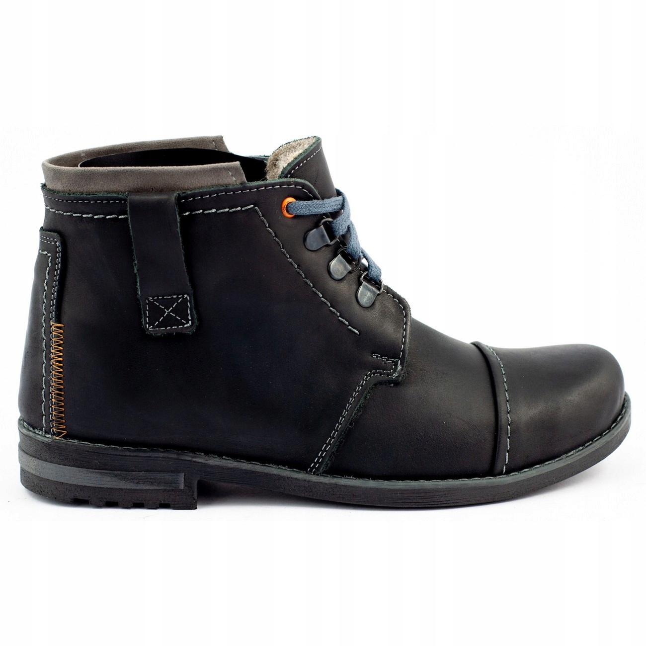 

Buty Męskie Ocieplane Zimowe Skóra Pl 12 Czarne 44