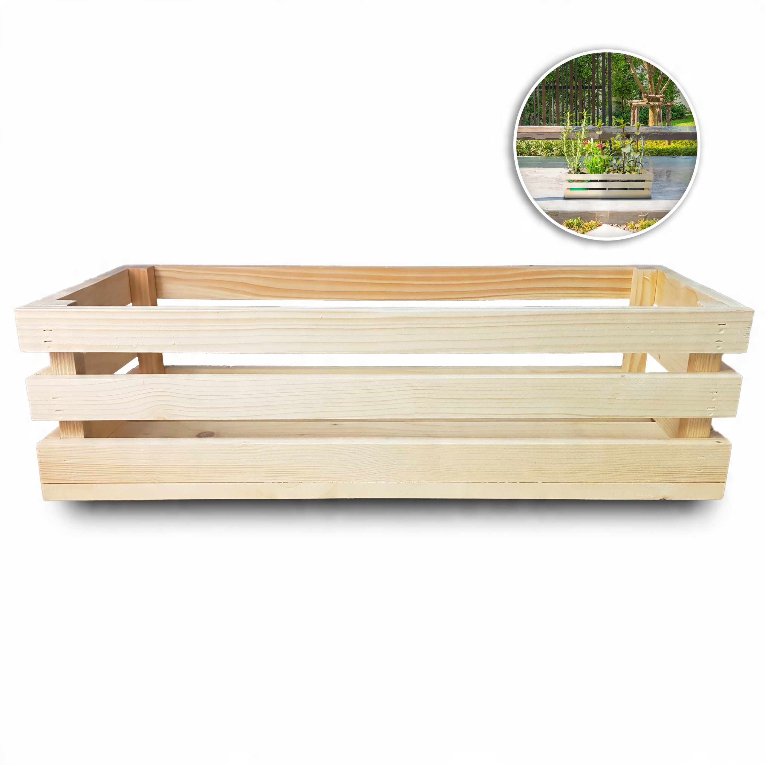 

Skrzynka Drewniana Osłonka Balkon Naturalna 60CM