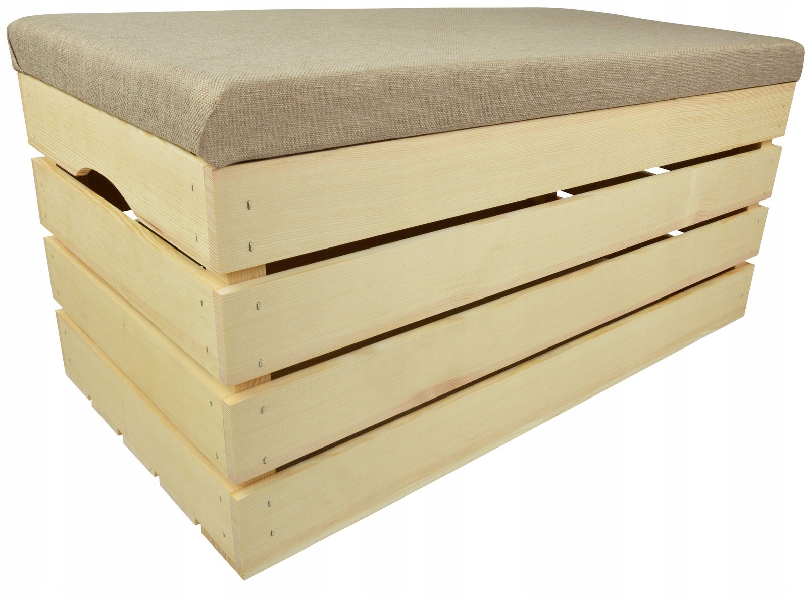 Velký Taburet Kufřík Borovice Sedák Dřevěná Truhla