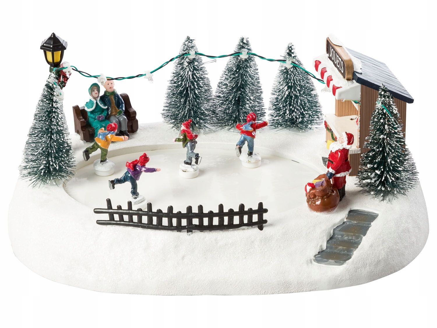 DEKORACJA ŚWIĄTECZNA WIOSKA RUCHOMA LED 8 MELODII TIMER POZYTYWKA