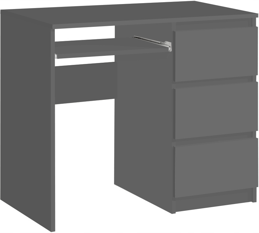 Biurko 3 szuflady prawe SZARE
