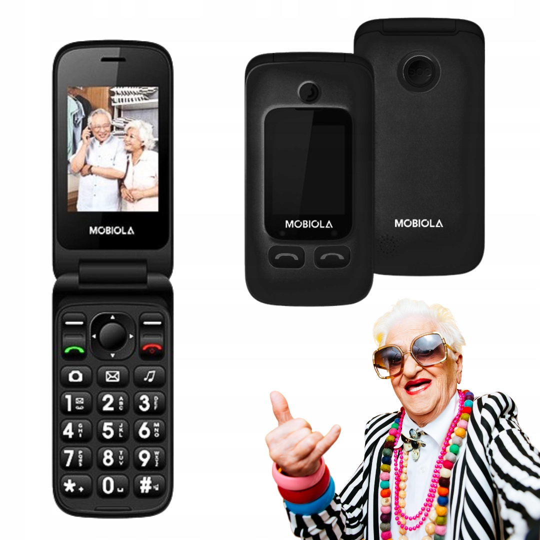 Telefon Komórkowy dla Seniora z Klapką Duże Klawisze Głośny Łatwa Obsługa